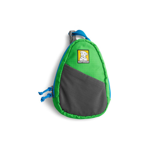 Front of the Ruffwear Stash Bag™ pick-up bag / poo bag storage and dispensing system. Meadow Green.