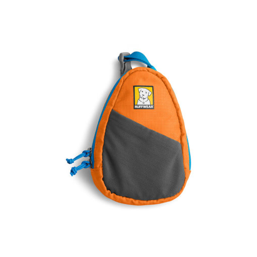 Front of the Ruffwear Stash Bag™ pick-up bag / poo bag storage and dispensing system. Poppy Orange.