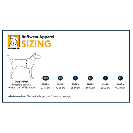 Sizing chart of the texture of the Ruffwear Swamp Cooler dog cooling vest.